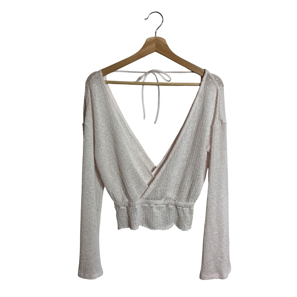 Lovers & Friends Revolve XS Brooklyn Sweater Pink Open Knit